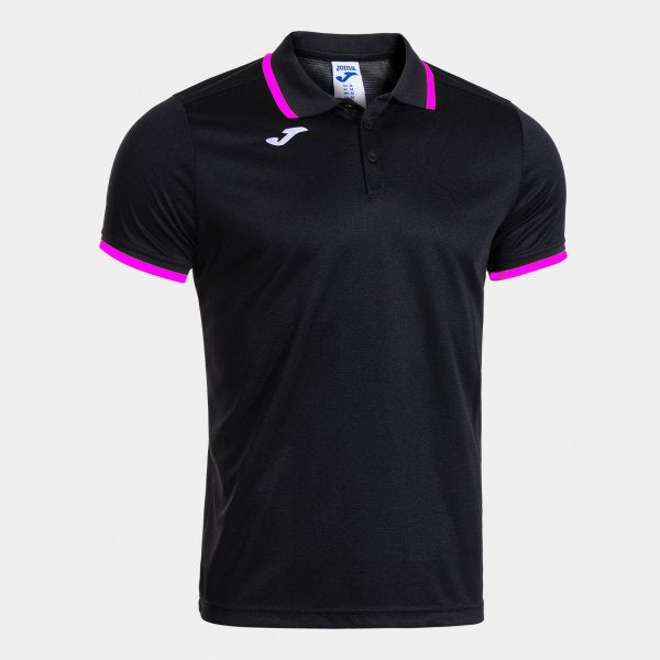 Joma Combi Premium Polo - Black Fluorescent Pink