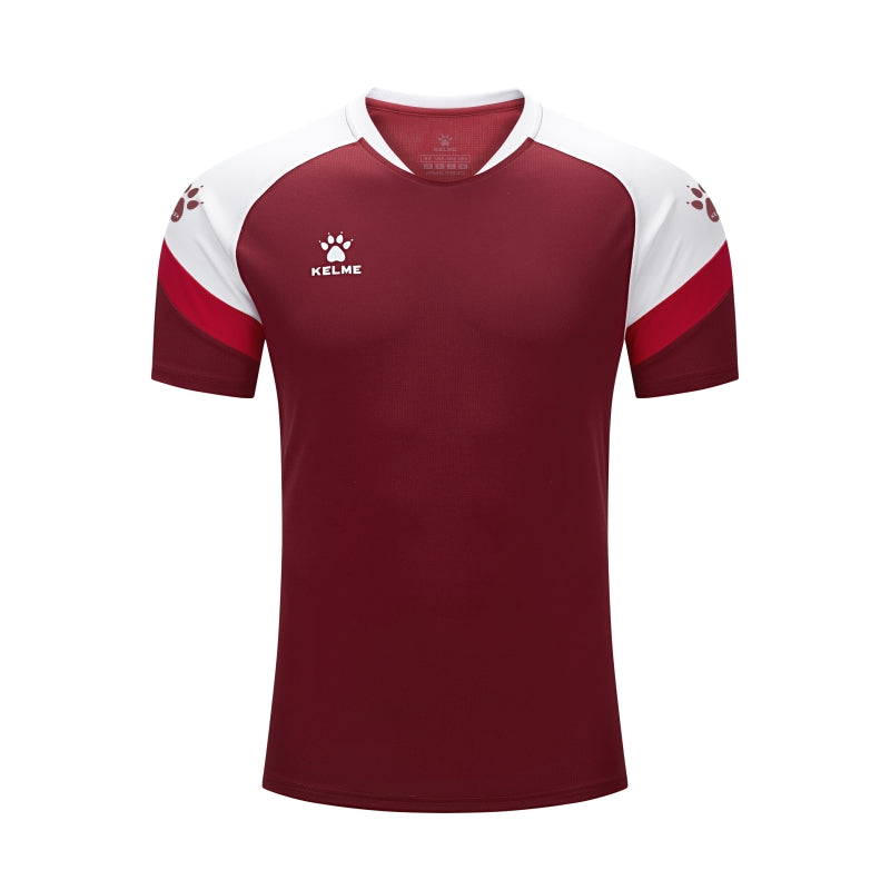 Kelme Triton S/S Football Jersey - Wine Red / White