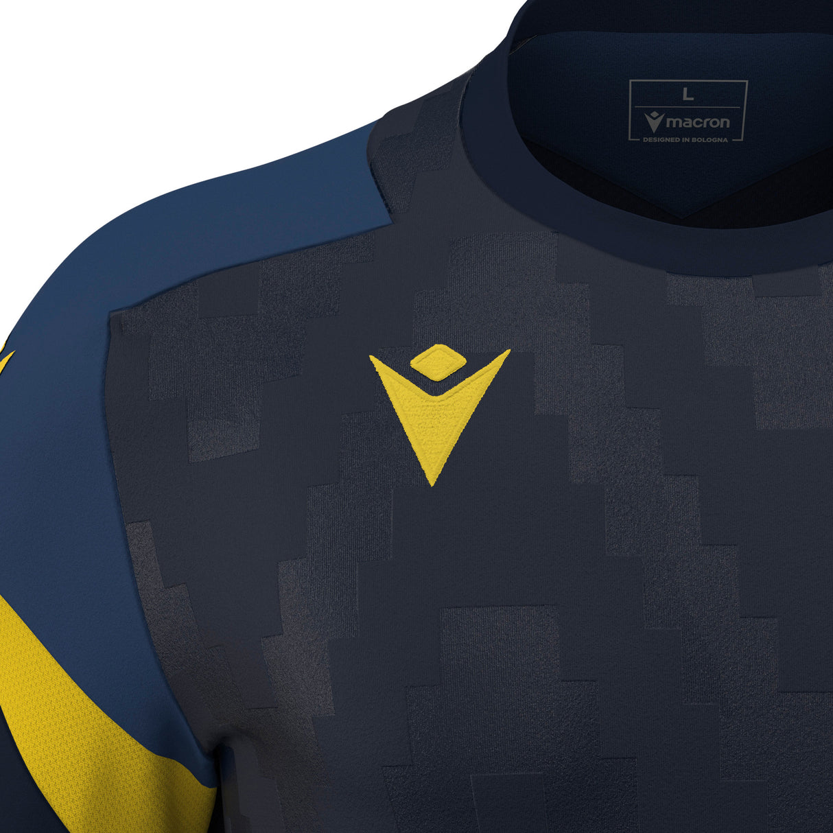 JNR Macron Totem Shirt SS - Navy/Yellow - KitRoom