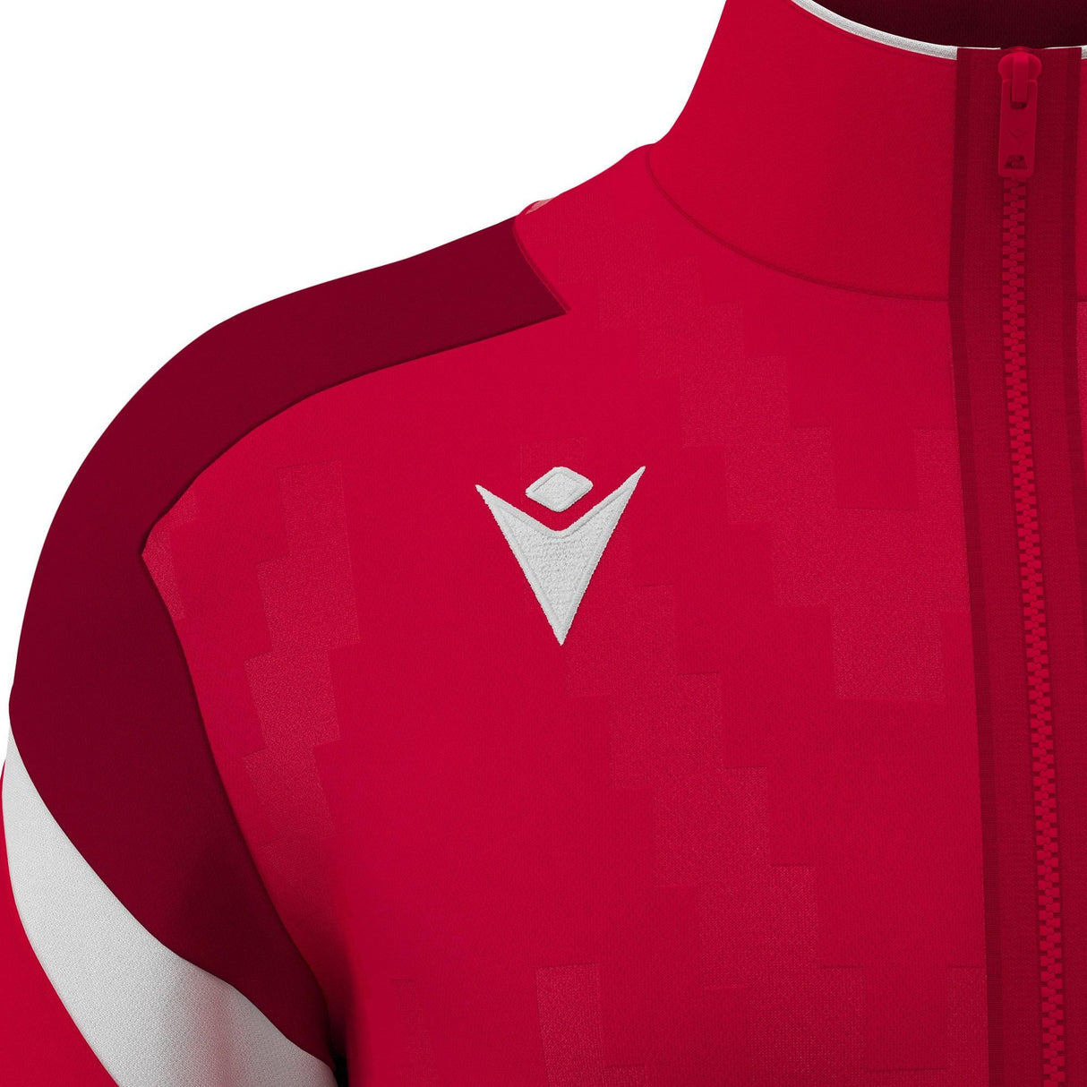 JNR Macron Odin Full Zip Top - Red/White - KitRoom