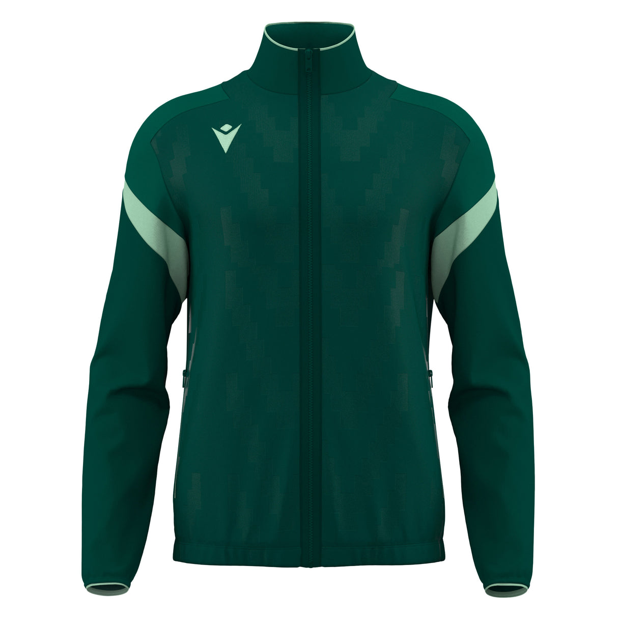 JNR Macron Odin Full Zip Top - Bottle Green/Mint - KitRoom