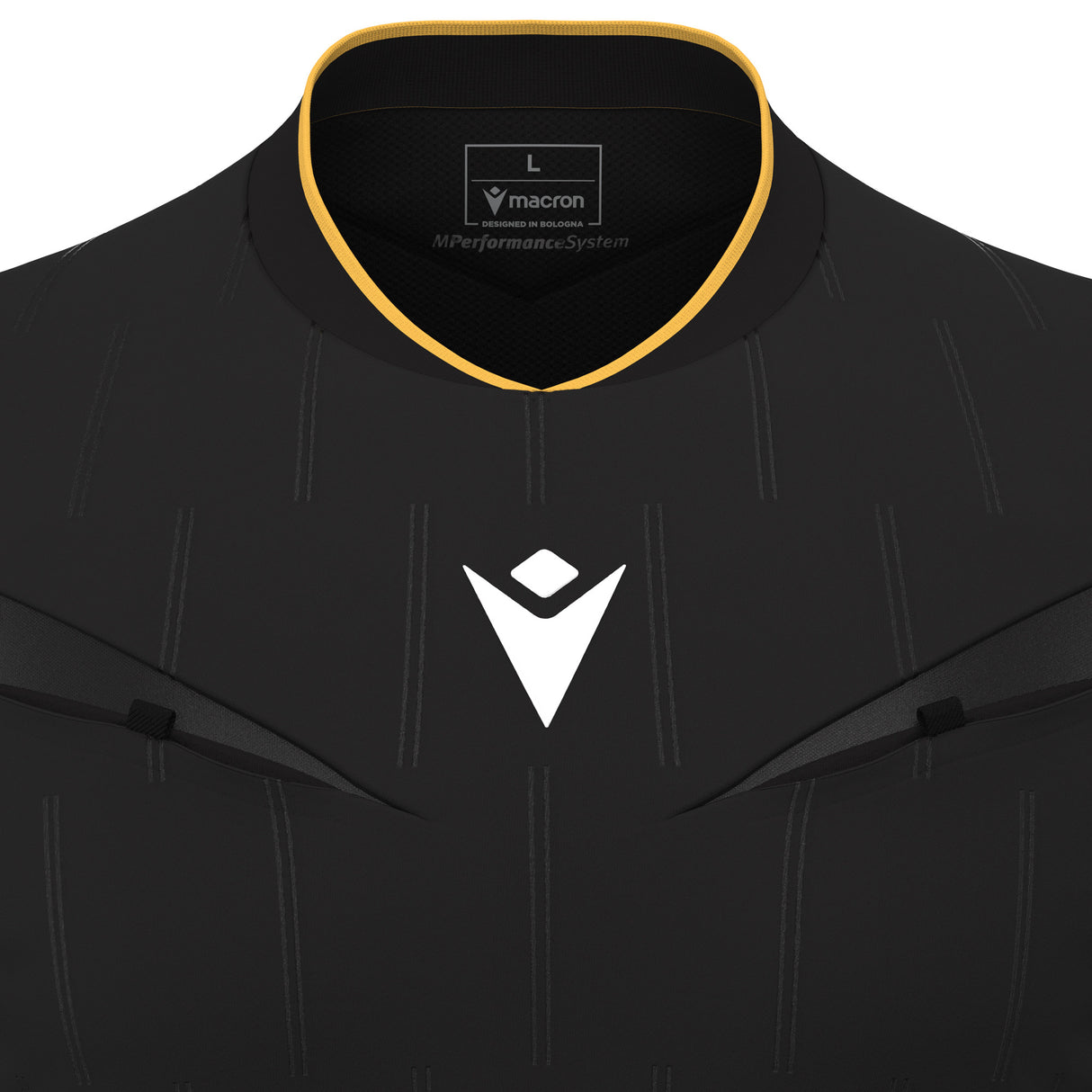 JNR Macron Mendez ECO Referee Shirt SS - Black/Gold - KitRoom