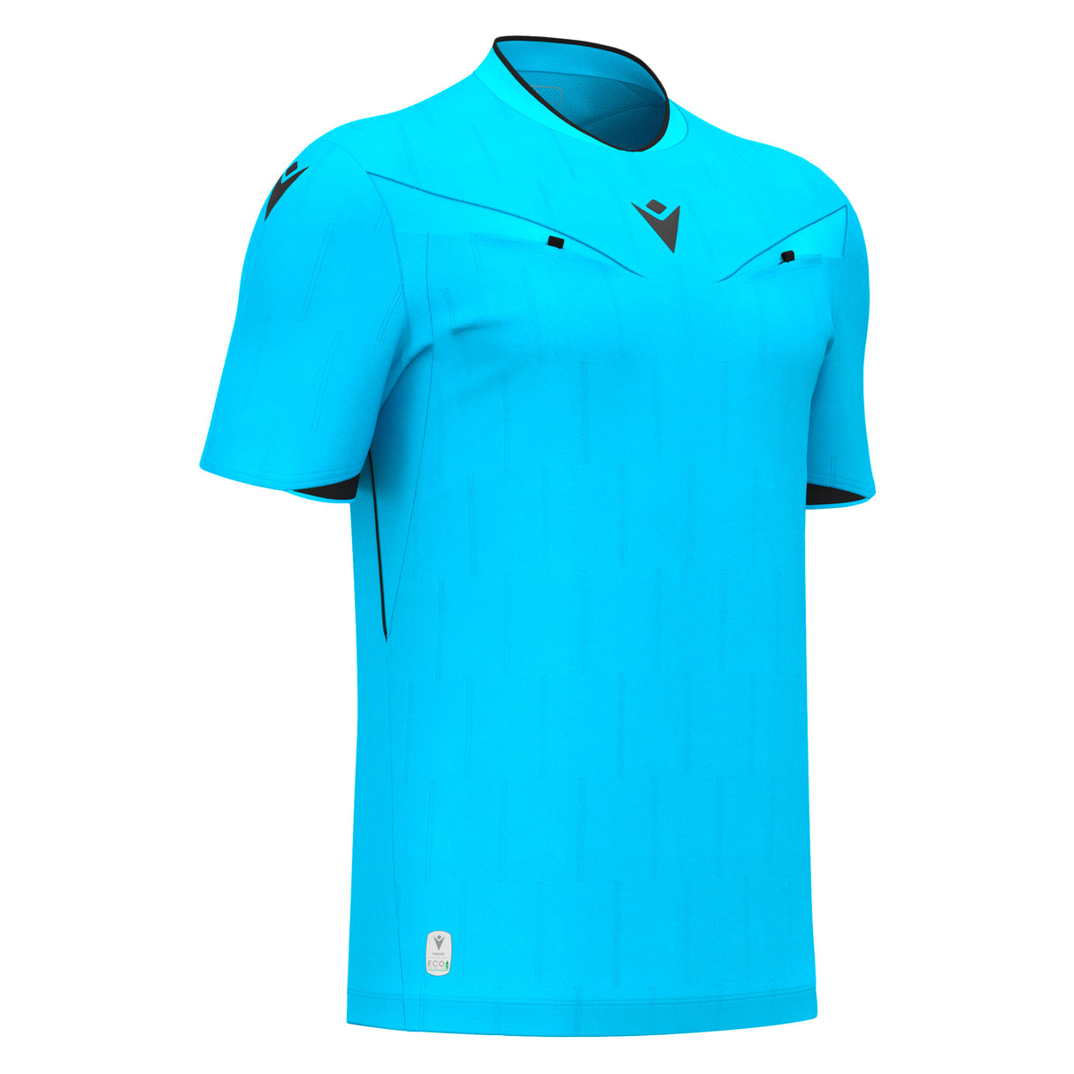 JNR Macron Mendez ECO Referee Shirt SS - Neon Sky/Black - KitRoom