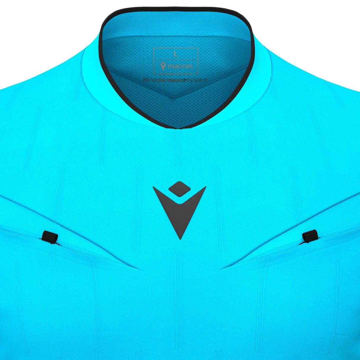 JNR Macron Mendez ECO Referee Shirt SS - Neon Sky/Black - KitRoom