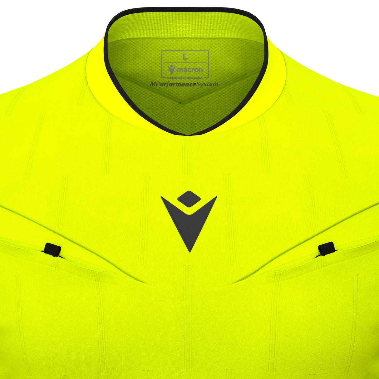 JNR Macron Mendez ECO Referee Shirt LS - Neon Yellow/Black - KitRoom