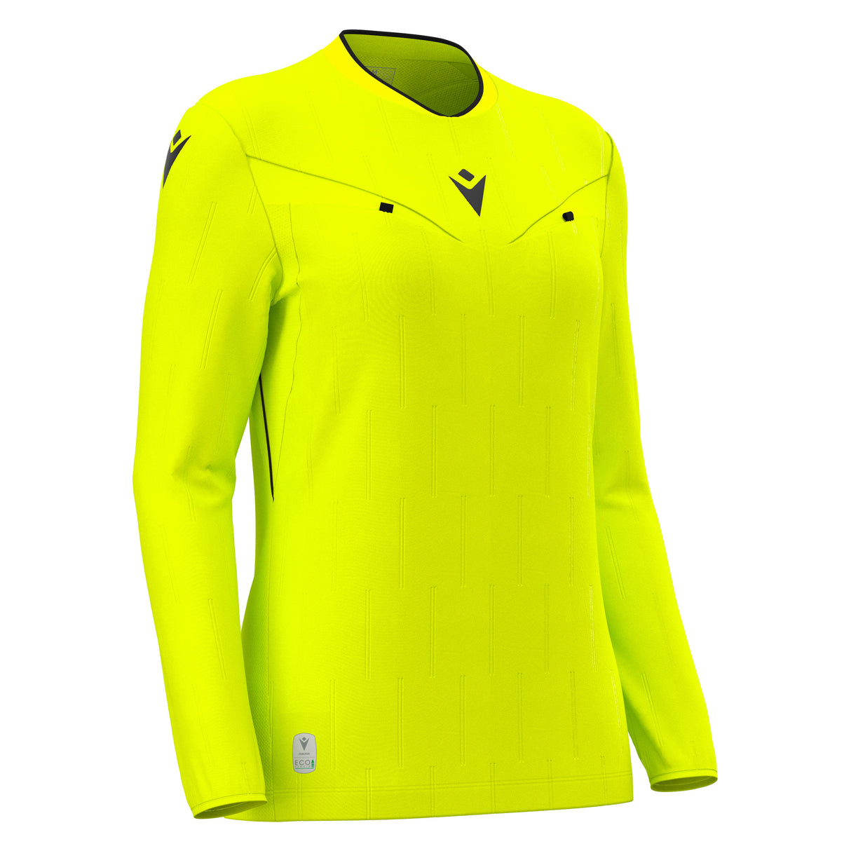 JNR Macron Tess ECO WMN Referee Shirt LS - Neon Yellow/Black - KitRoom