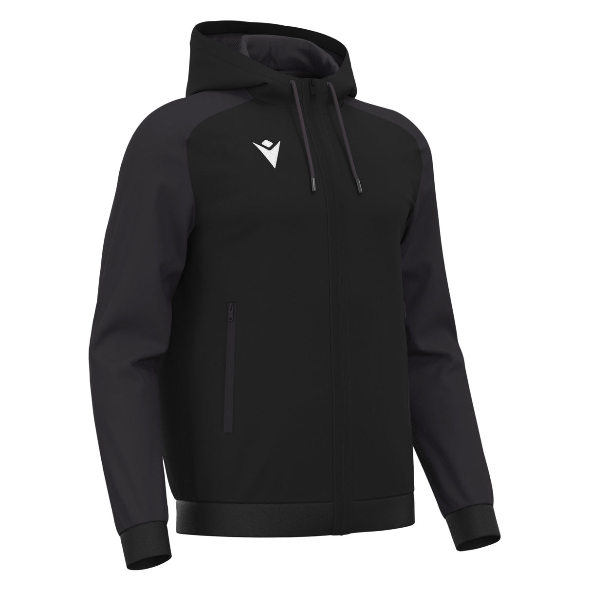 JNR Macron Chronos Full Zip Hoody - Black/Dark Grey - KitRoom