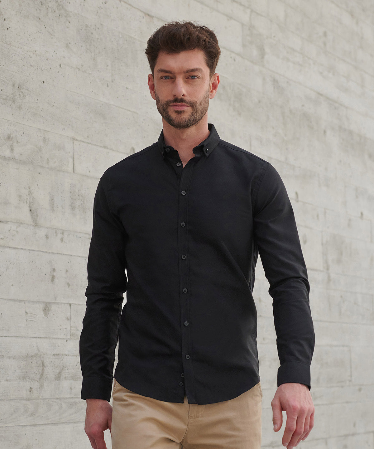 Henbury Modern long sleeve Oxford shirt White