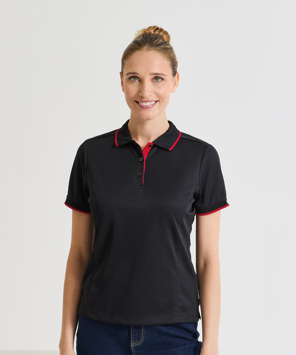 Premier Women's contrast Coolchecker® polo Royal/White