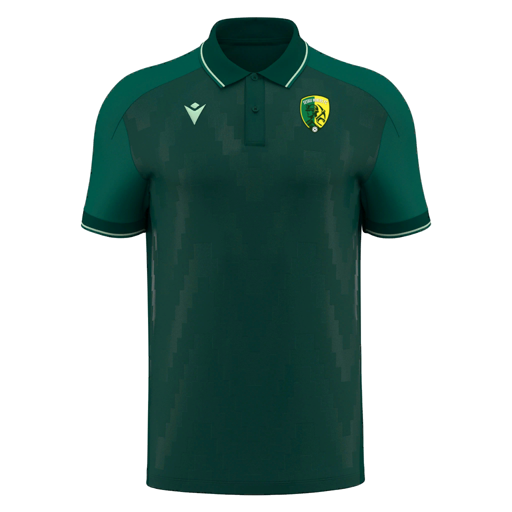 Sesku Miners FC Macron Echoes polo, bottle green and mint