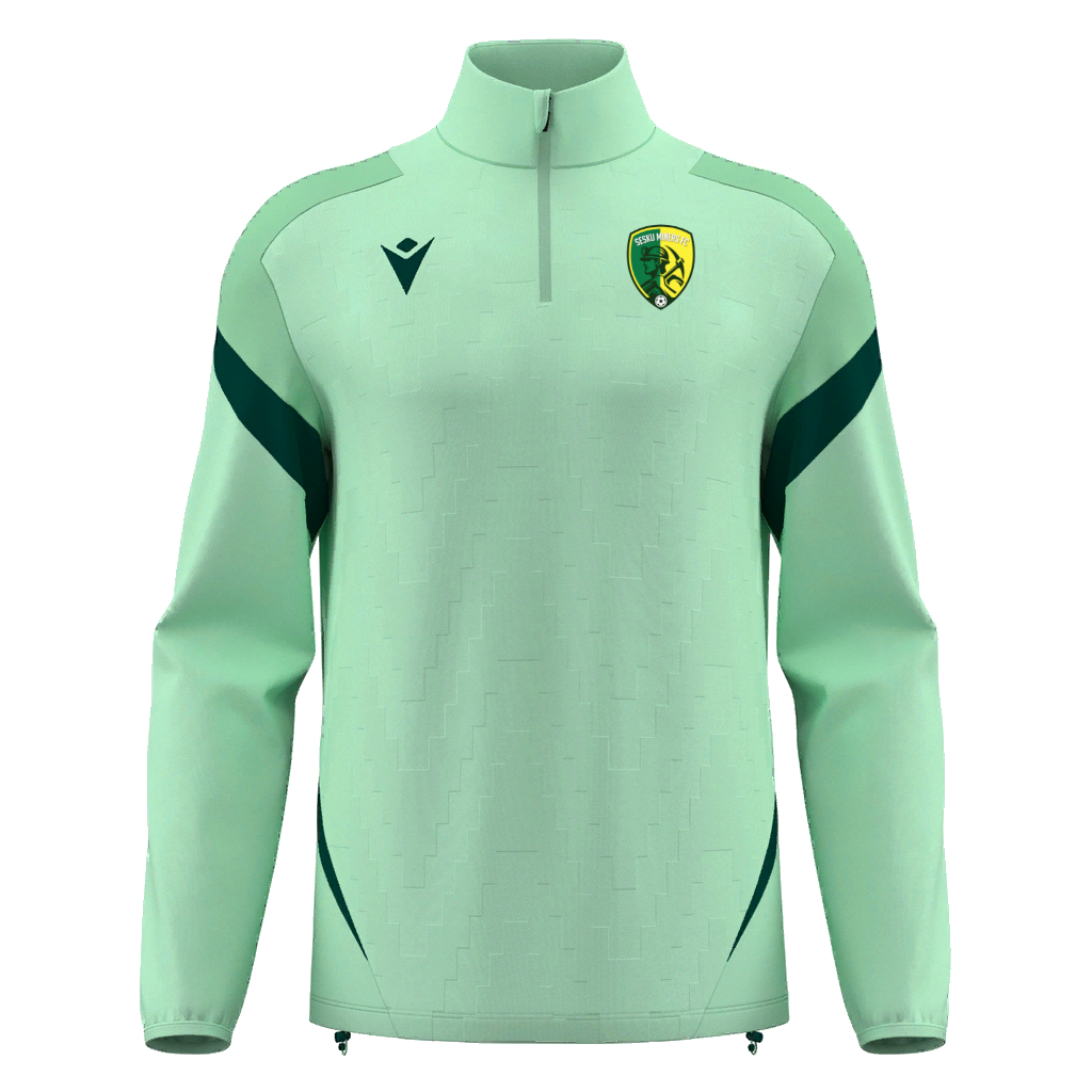 Sesku Miners FC Macron Hollow 1/4 zip top, mint and bottle green