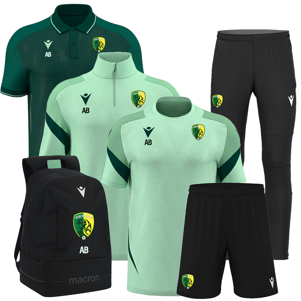 Sesku Miners FC Rising Pack 3: shirt, 1/4 zip, shorts, bottoms, polo and backpack