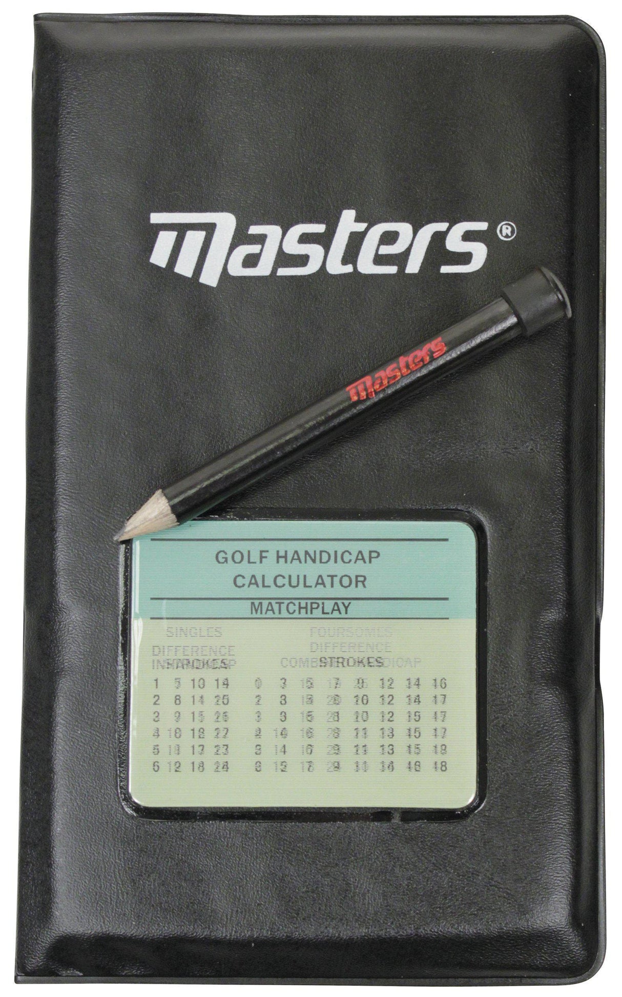 Masters Golf Deluxe Leather Scorecard Holder With Handicap Calculator & Pencil - Golf, Golf Accessories, Masters - KitRoom