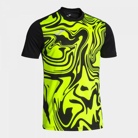 Joma Lion II Football Shirt - Black Yellow Fluorescent