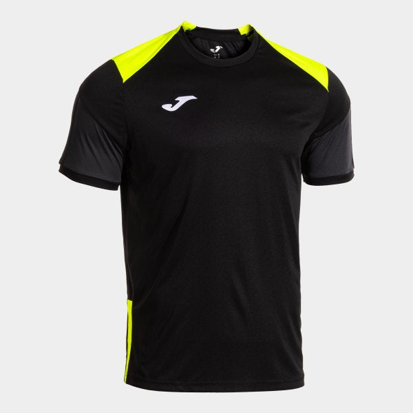 Joma Danubio IV Football Shirt - Black Yellow Fluo