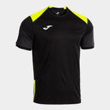 Joma Danubio IV Football Shirt - Black Yellow Fluo