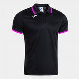 Joma Combi Premium Polo - Black Fluorescent Pink