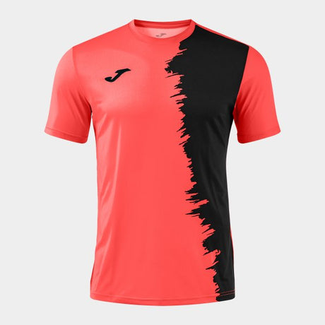 Joma Picasho City Football Shirt - Coral Fluorescent Yellow Black