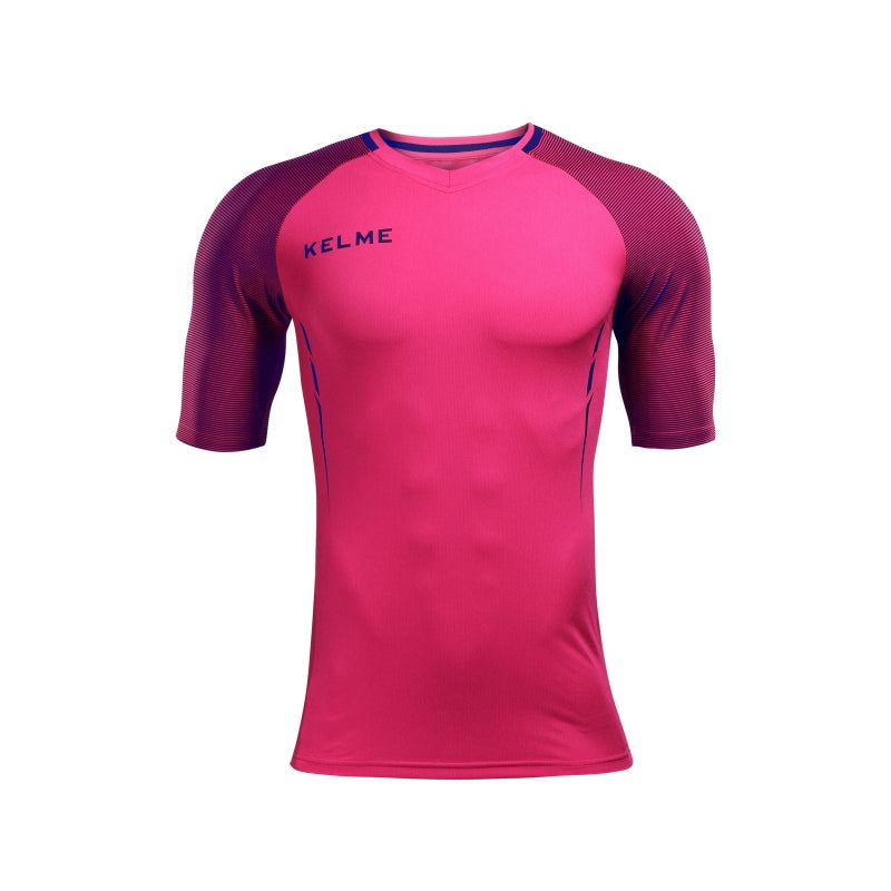 Kelme Montes S/S T-Shirt - Neon Pink / Dark Blue