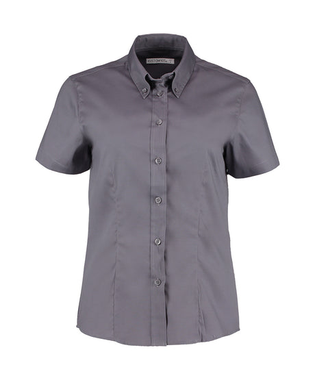 Kustom Kit Women's corporate Oxford blouse short-sleeved (tailored fit)