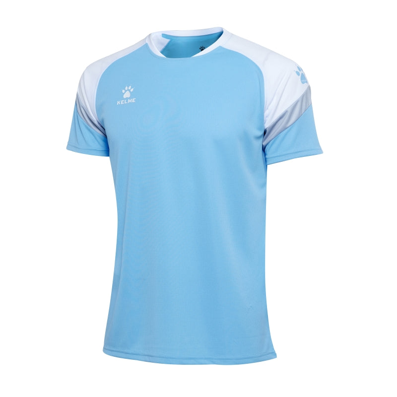 Kelme Triton S/S Football Jersey - Skye Blue/White