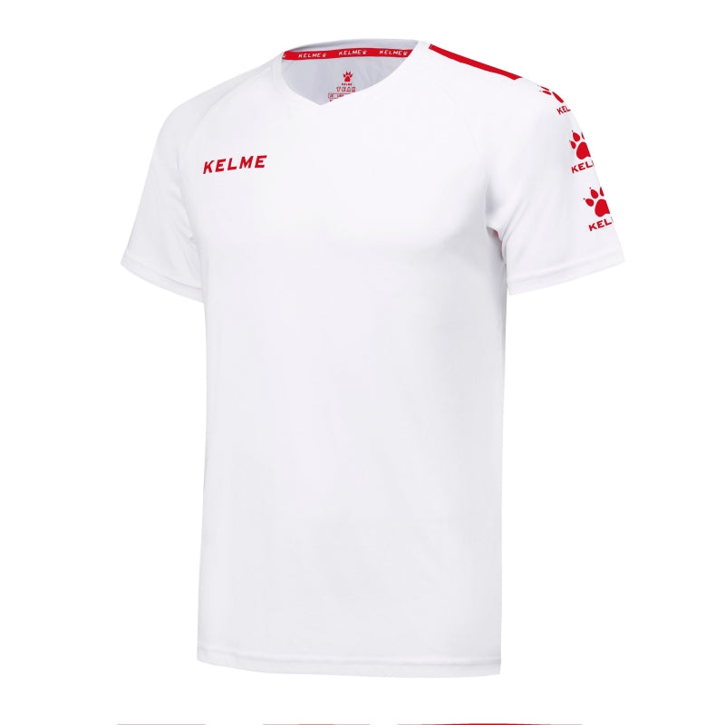Kelme Lince S/S Football Jersey - White / Red