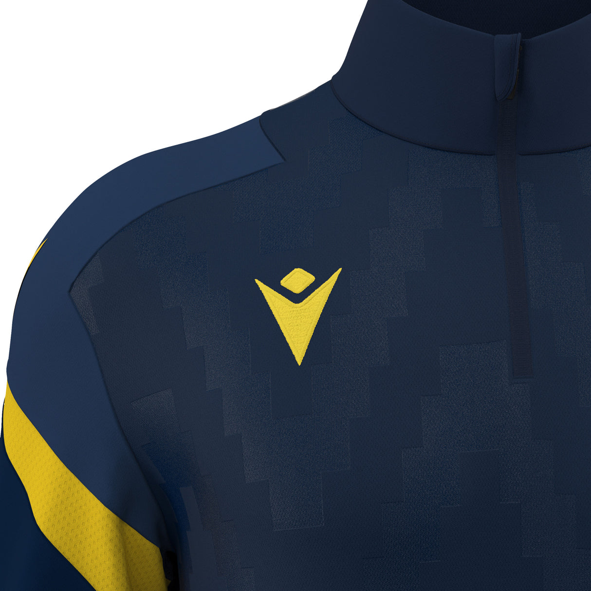 JNR Macron Hollow 1/4 Zip Top - Navy/Yellow - KitRoom