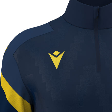 JNR Macron Hollow 1/4 Zip Top - Navy/Yellow - KitRoom