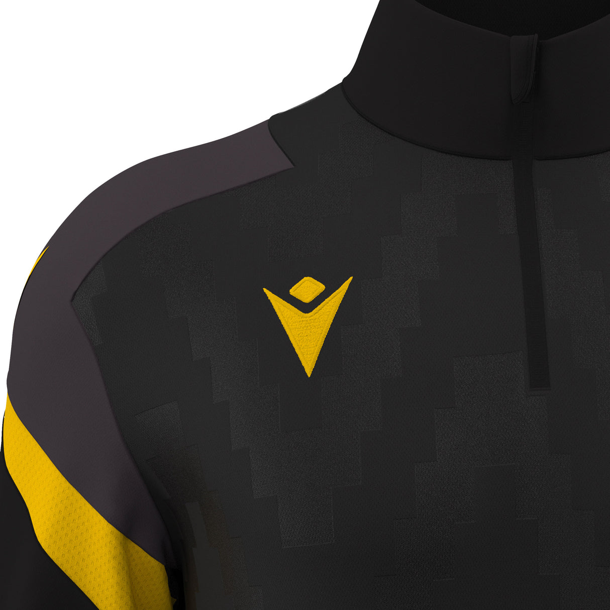 JNR Macron Hollow 1/4 Zip Top - Black/Yellow - KitRoom