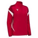 JNR Macron Leona WMN 1/4 Zip Top - Red/White - KitRoom
