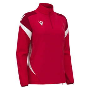 JNR Macron Leona WMN 1/4 Zip Top - Red/White - KitRoom
