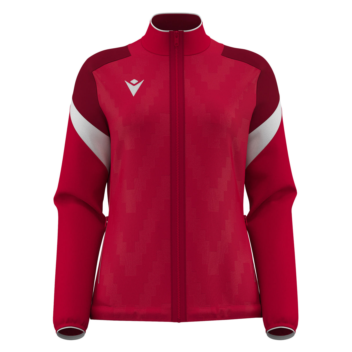 JNR Macron Athena WMN Full Zip Top - Red/White - KitRoom