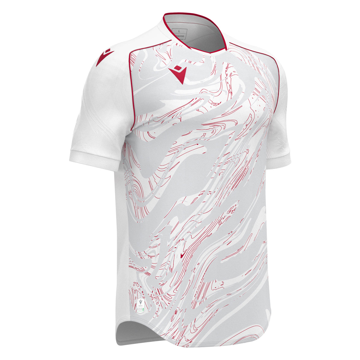 JNR Macron Arcane ECO Shirt SS - White/Red - KitRoom