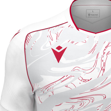 JNR Macron Arcane ECO Shirt SS - White/Red - KitRoom