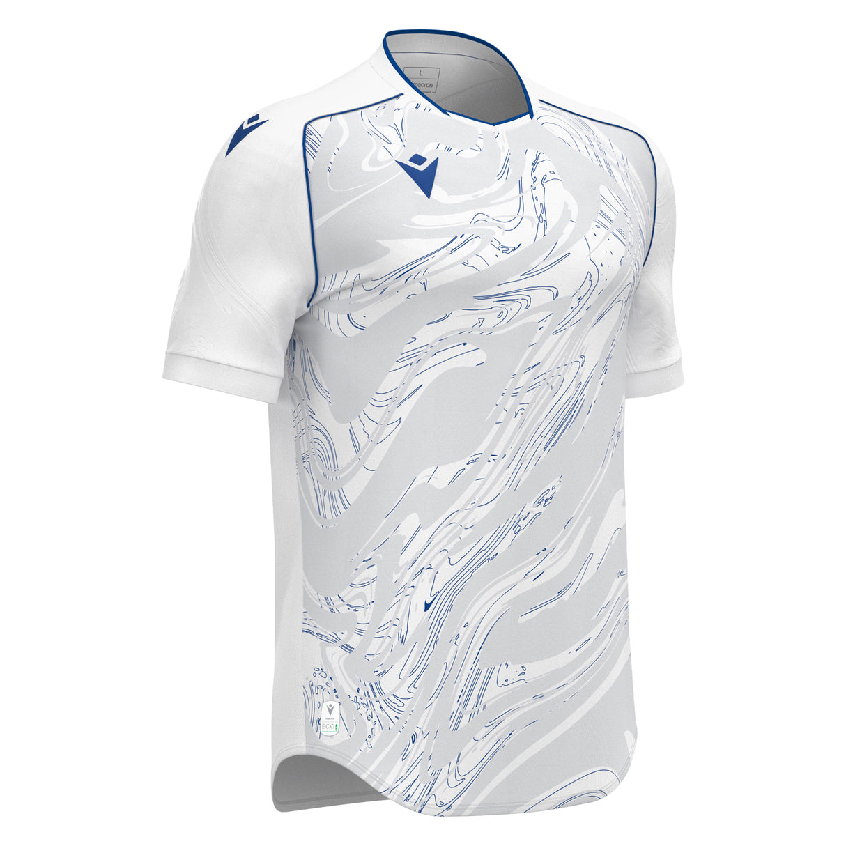 JNR Macron Arcane ECO Shirt SS - White/Royal Blue - KitRoom