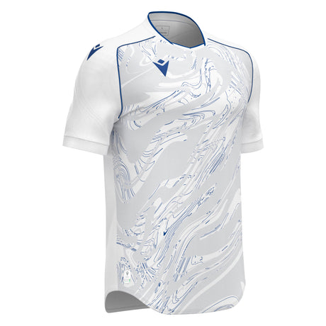 JNR Macron Arcane ECO Shirt SS - White/Royal Blue - KitRoom