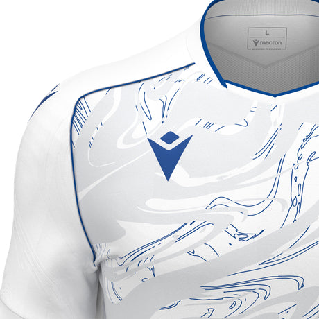 JNR Macron Arcane ECO Shirt SS - White/Royal Blue - KitRoom