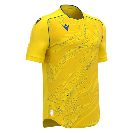 JNR Macron Arcane ECO Shirt SS - Yellow/Royal Blue - KitRoom