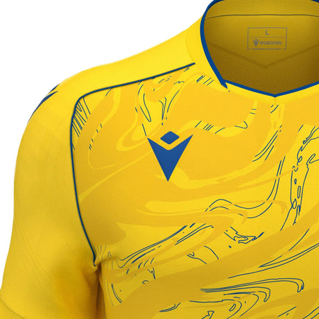 JNR Macron Arcane ECO Shirt SS - Yellow/Royal Blue - KitRoom