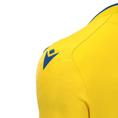 JNR Macron Arcane ECO Shirt SS - Yellow/Royal Blue - KitRoom