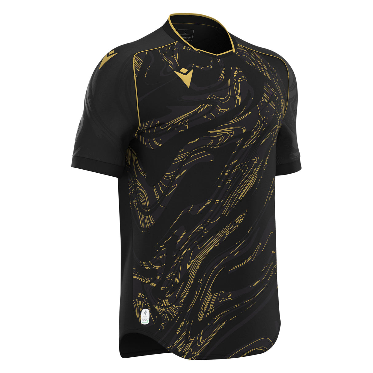 JNR Macron Arcane ECO Shirt SS - Black/Gold - KitRoom