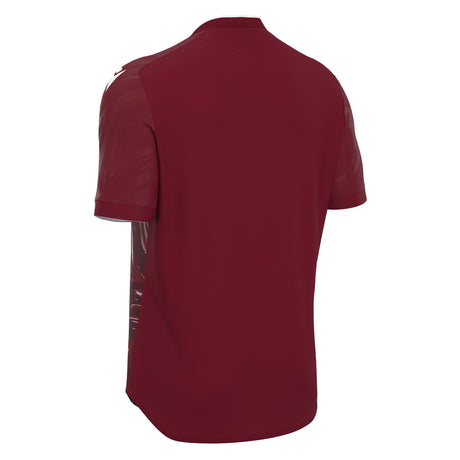 JNR Macron Arcane ECO Shirt SS - Cardinal/White - KitRoom