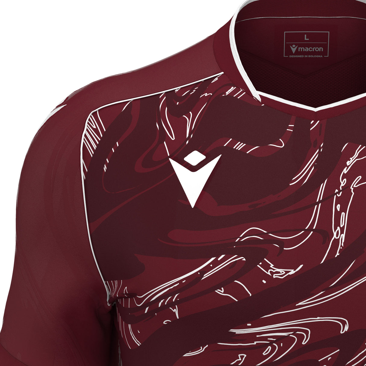 JNR Macron Arcane ECO Shirt SS - Cardinal/White - KitRoom