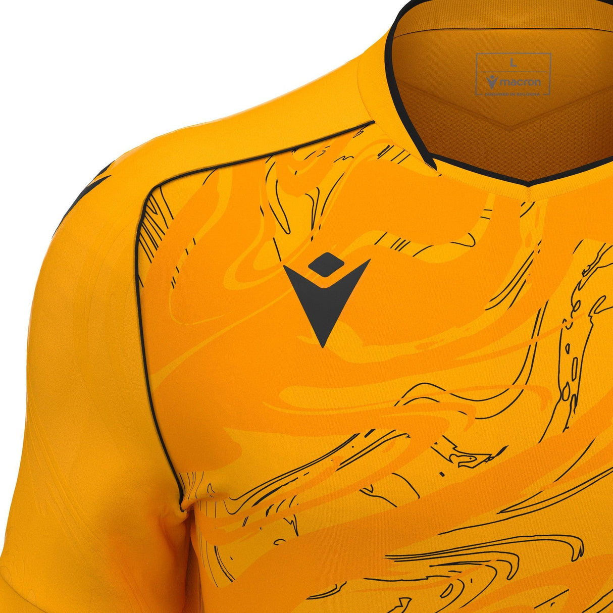 JNR Macron Arcane ECO Shirt SS - Amber/Black - KitRoom