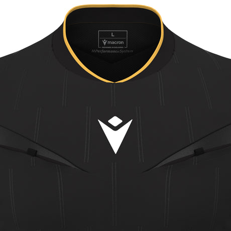 JNR Macron Mendez ECO Referee Shirt SS - Black/Gold - KitRoom