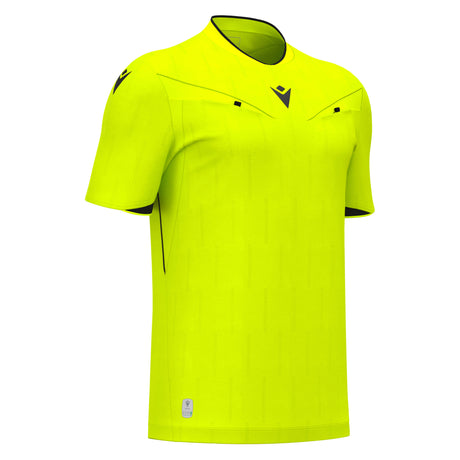 JNR Macron Mendez ECO Referee Shirt SS - Neon Yellow/Black - KitRoom