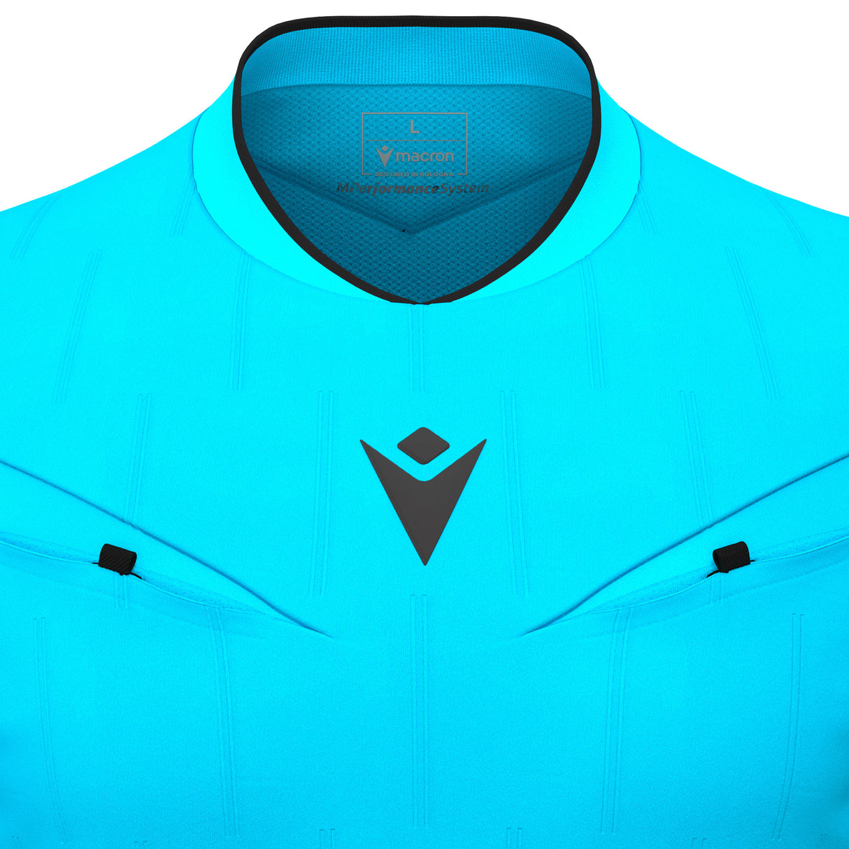 JNR Macron Mendez ECO Referee Shirt SS - Neon Sky/Black - KitRoom