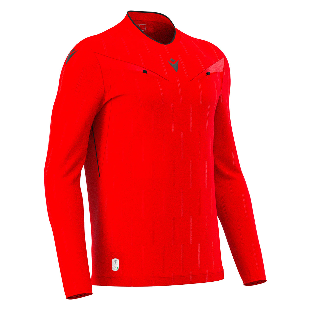 JNR Macron Mendez ECO Referee Shirt LS - Brick Red/Black - KitRoom