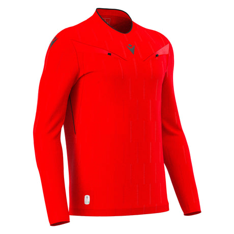 JNR Macron Mendez ECO Referee Shirt LS - Brick Red/Black - KitRoom