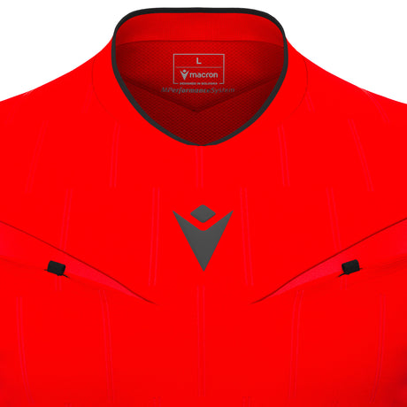 JNR Macron Mendez ECO Referee Shirt LS - Brick Red/Black - KitRoom